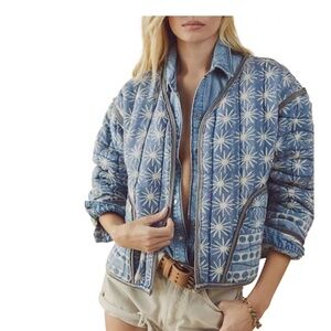 Free People Kara Quilted Printed Coat, size XS